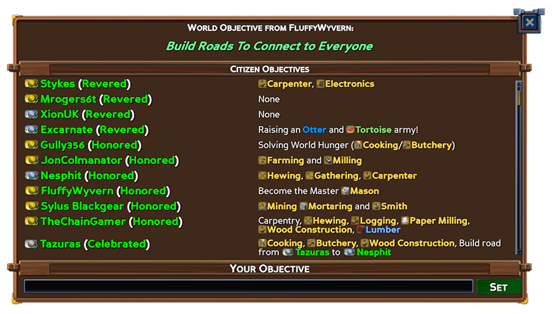 Objectives panel in Beta 7.1