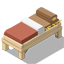 Wooden Straw Bed