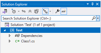 Shows VS2022's solution explorer with the project highlighted.