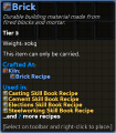 Brick item details as of Alpha v6.3.1.