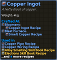 Copper Ingot item details as of Alpha v6.3.1.