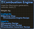 Combustion Engine item details as of Alpha v6.3.1.