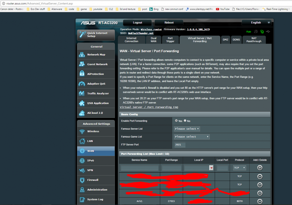 Маршрутизатор Forwarding Performance:. Port Forwarding FTP. Нету Port Forwarding. Port ranges.