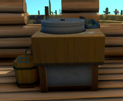 Mill placed in log room.