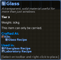 Glass item details as of Alpha v6.3.1.