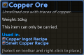 Copper Ore item details as of Alpha v6.3.1.