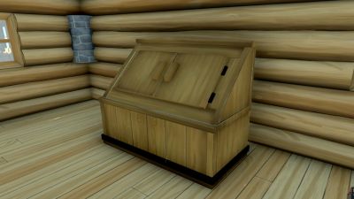 Icebox within a Hewn Log room