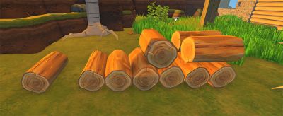 Logs stacked in the world